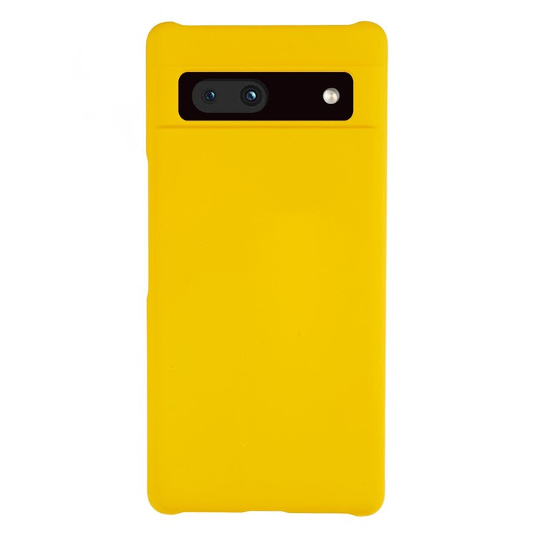 Slim Hard Plastic Phone Cover for Google Pixel 7a, Rubberized Glossy Anti-Scratch Phone Case - Yellow