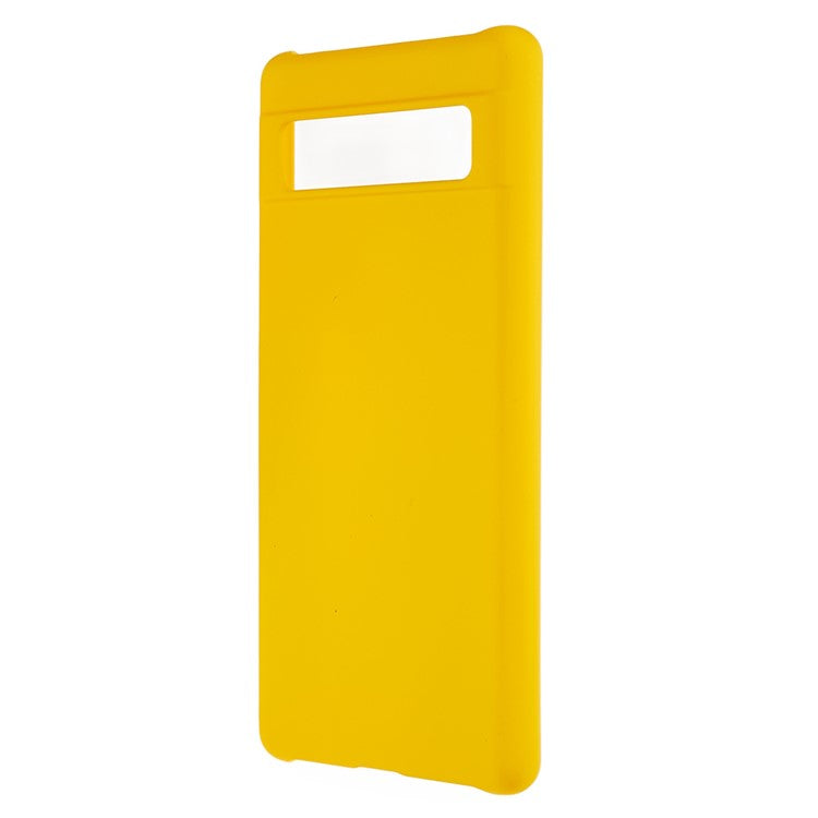 Slim Hard Plastic Phone Cover for Google Pixel 7a, Rubberized Glossy Anti-Scratch Phone Case - Yellow