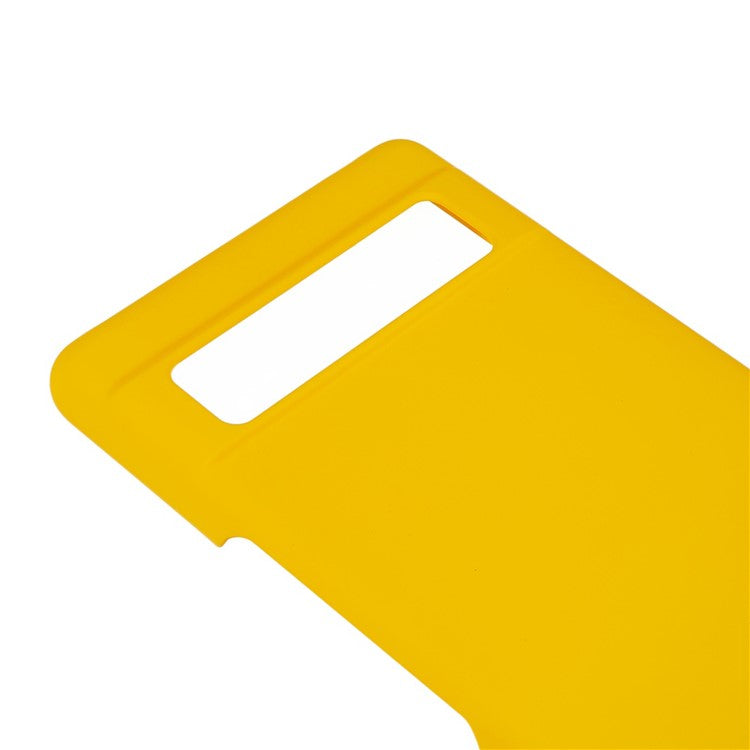 Slim Hard Plastic Phone Cover for Google Pixel 7a, Rubberized Glossy Anti-Scratch Phone Case - Yellow