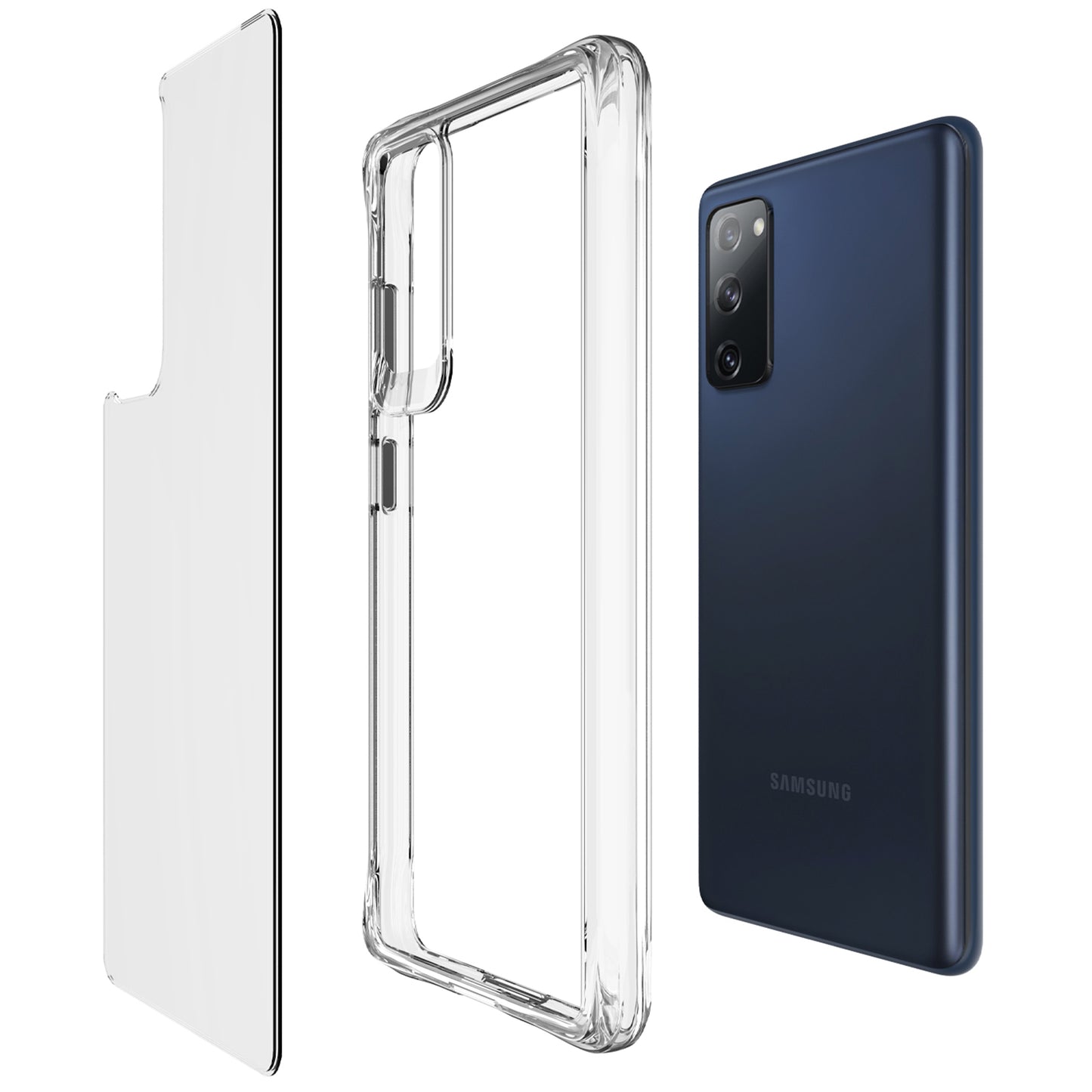 For Samsung Galaxy S20 FE 5G / S20 FE / S20 FE 2022 / S20 Lite Transparent Phone Case Soft TPU Bumper Hard PC Back Protective Cover