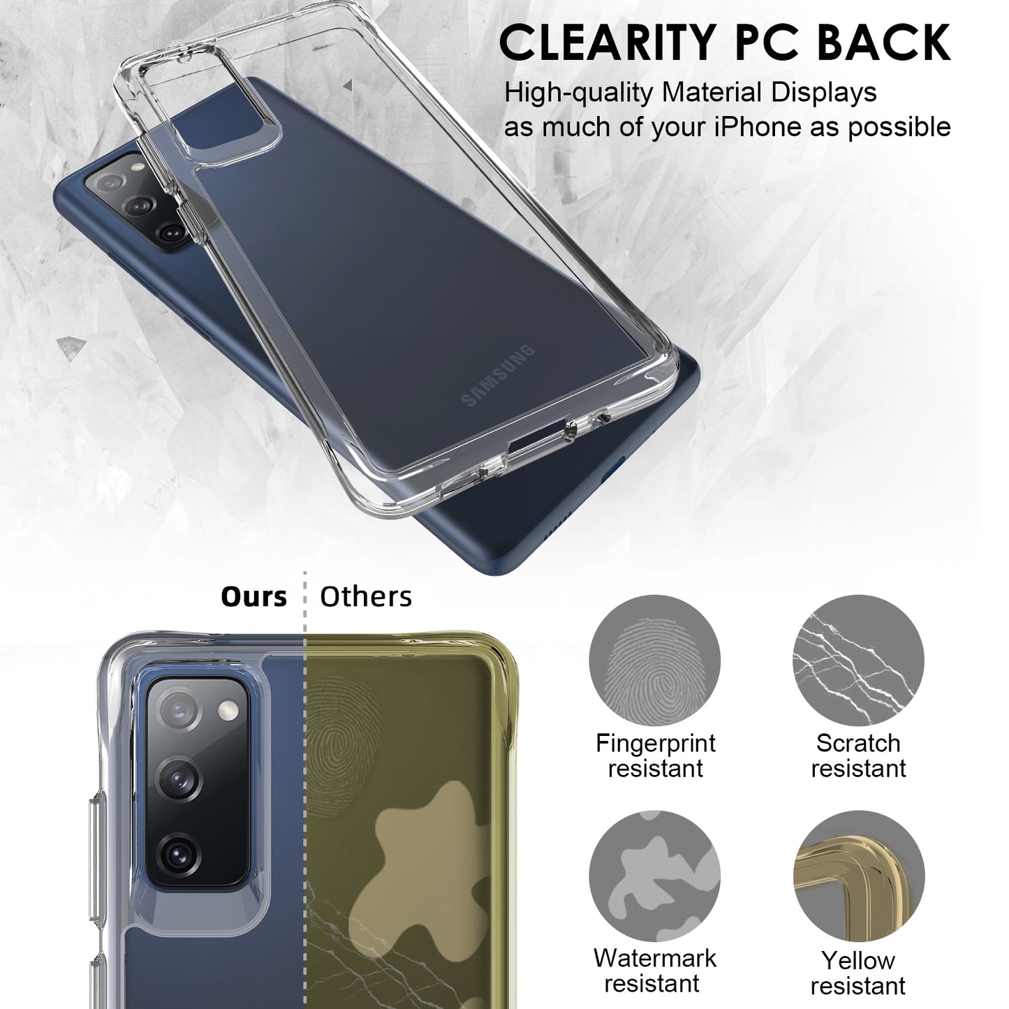 For Samsung Galaxy S20 FE 5G / S20 FE / S20 FE 2022 / S20 Lite Transparent Phone Case Soft TPU Bumper Hard PC Back Protective Cover