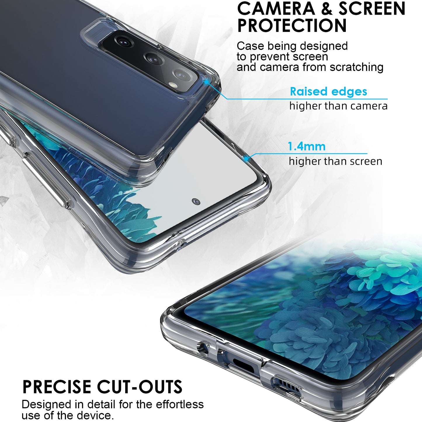 For Samsung Galaxy S20 FE 5G / S20 FE / S20 FE 2022 / S20 Lite Transparent Phone Case Soft TPU Bumper Hard PC Back Protective Cover