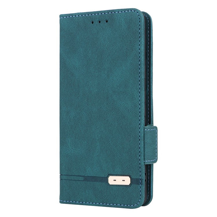 Scratch Proof Phone Cover for Google Pixel 7a, Hardware Decor Dual Magnetic Clasp Wallet Horizontal Stand PU Leather Phone Case - Blue