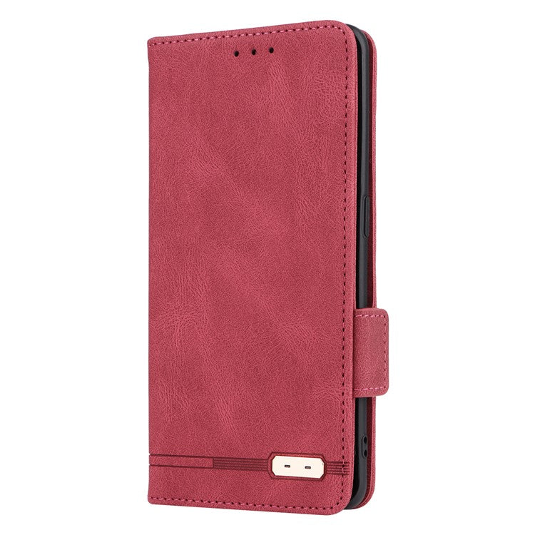Scratch Proof Phone Cover for Oppo Reno9 5G / Reno9 Pro 5G, Hardware Decor Dual Magnetic Clasp Wallet Hands-free Stand PU Leather Phone Case - Rose