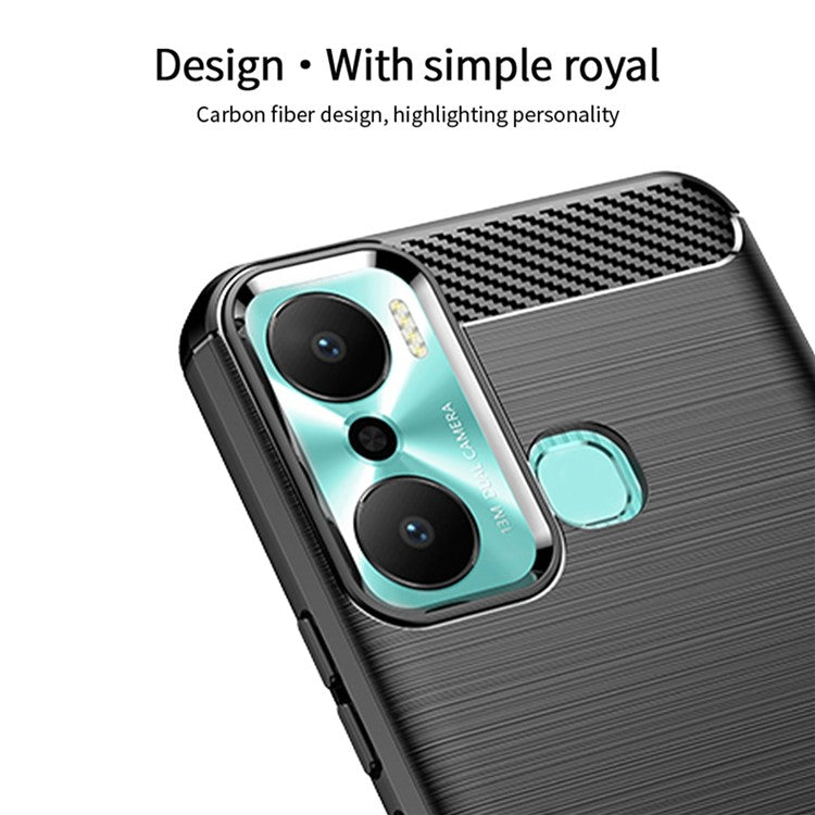 MOFI JK TPU Series-1 for Infinix Hot 20 Play 4G Carbon Fiber Brushed TPU Smartphone Case  Phone Back Cover - Black