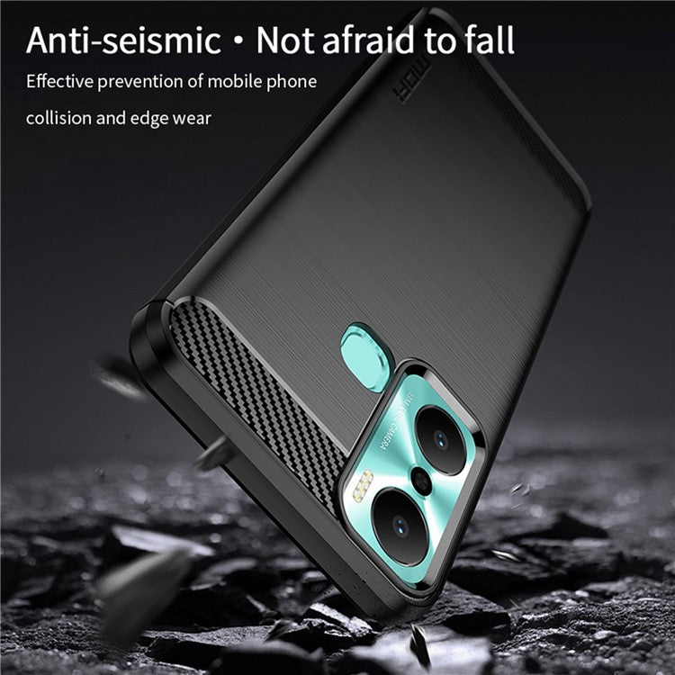 MOFI JK TPU Series-1 for Infinix Hot 20 Play 4G Carbon Fiber Brushed TPU Smartphone Case Phone Back Cover - Blue