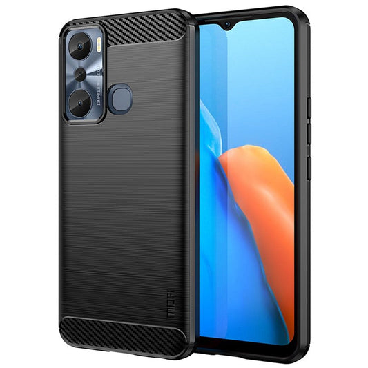 MOFI JK TPU Series-1 for Infinix Hot 20i 4G / x665e Carbon Fiber Brushed TPU Phone Back Cover Slim Phone Case - Black