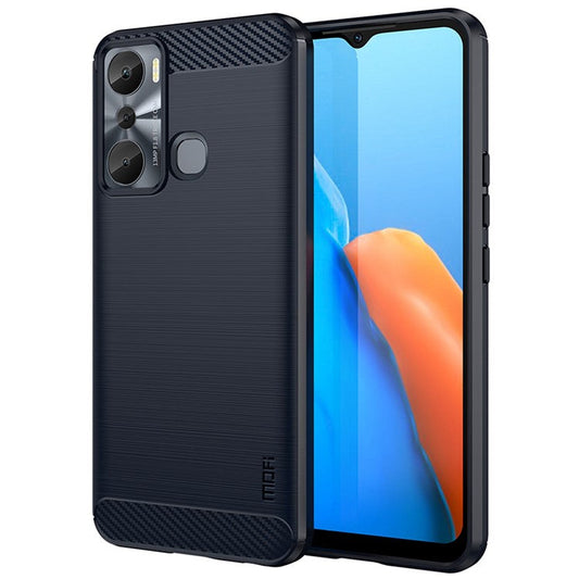 MOFI JK TPU Series-1 for Infinix Hot 20i 4G / x665e Carbon Fiber Brushed TPU Phone Back Cover Slim Phone Case - Blue