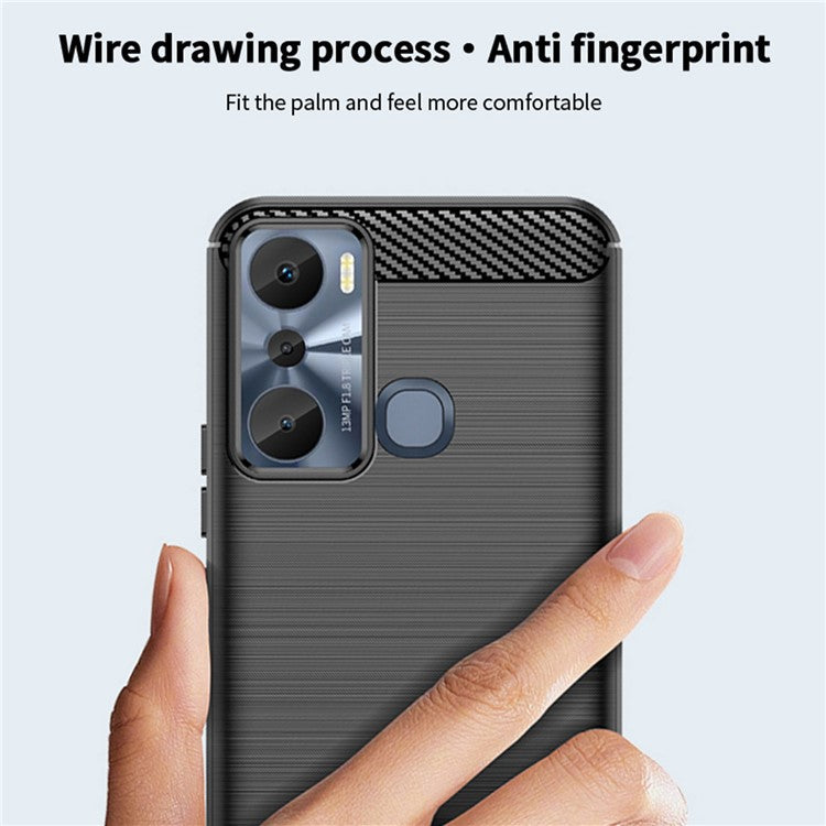 MOFI JK TPU Series-1 for Infinix Hot 20i 4G / x665e Carbon Fiber Brushed TPU Phone Back Cover Slim Phone Case - Blue