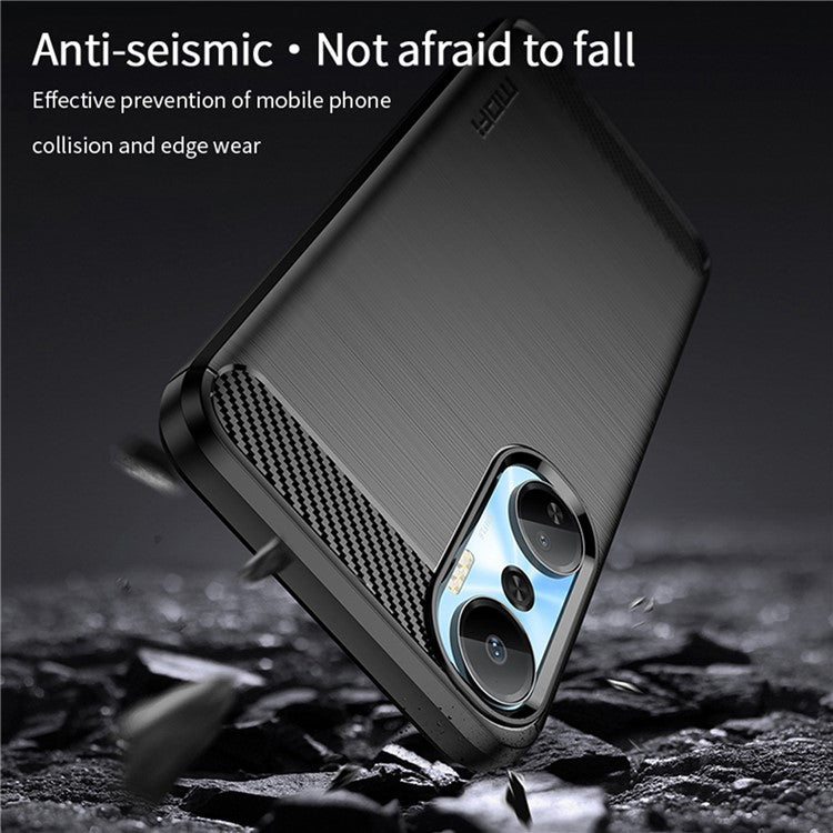 MOFI JK TPU Series-1 for Infinix Hot 20S 4G / x6827 Smartphone Case Carbon Fiber Brushed TPU Phone Back Cover - Red