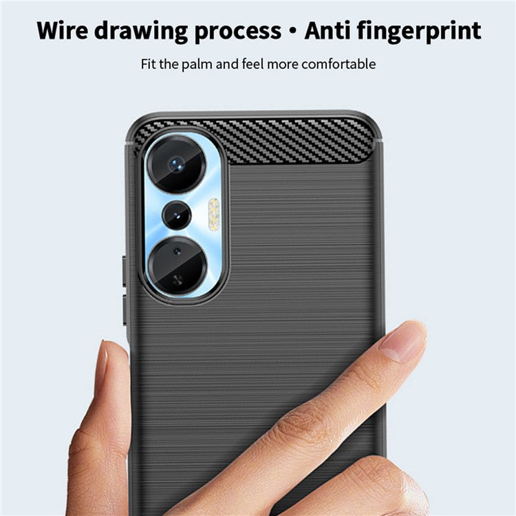 MOFI JK TPU Series-1 for Infinix Hot 20S 4G / x6827 Smartphone Case Carbon Fiber Brushed TPU Phone Back Cover - Red