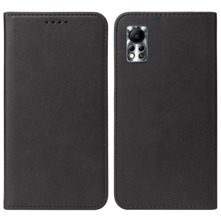For Infinix Hot 11s NFC 4G Protective Case Business Style Strong Magnet Phone Wallet PU Leather Cover Shell - Black
