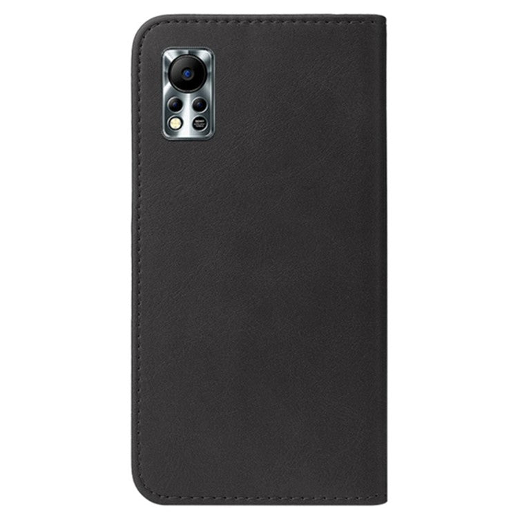 For Infinix Hot 11s NFC 4G Protective Case Business Style Strong Magnet Phone Wallet PU Leather Cover Shell - Black