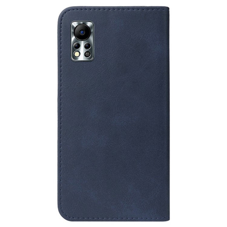 For Infinix Hot 11s NFC 4G Protective Case Business Style Strong Magnet Phone Wallet PU Leather Cover Shell - Blue