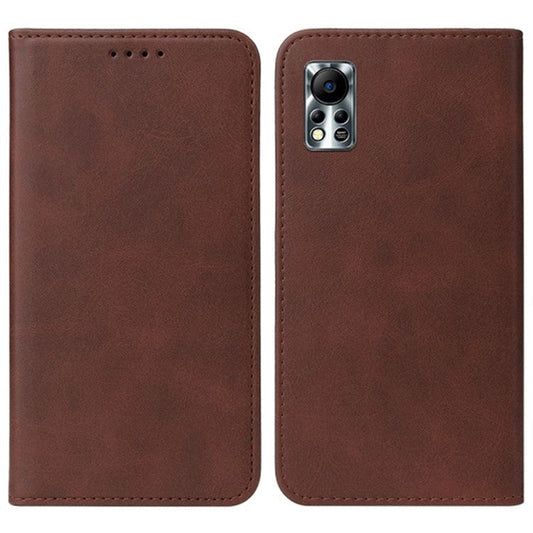 For Infinix Hot 11s NFC 4G Protective Case Business Style Strong Magnet Phone Wallet PU Leather Cover Shell - Brown