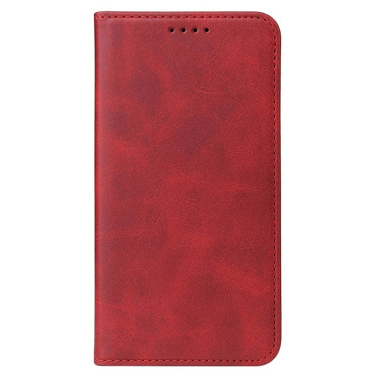 For Infinix Hot 11s NFC 4G Protective Case Business Style Strong Magnet Phone Wallet PU Leather Cover Shell - Red