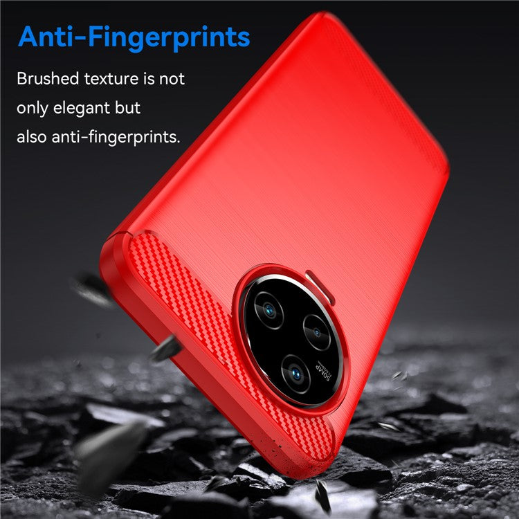 For Infinix Note 12 Pro 4G Carbon Fiber Texture Phone Case Shock-Absorbing TPU Brushed Surface Protective Cover - Red
