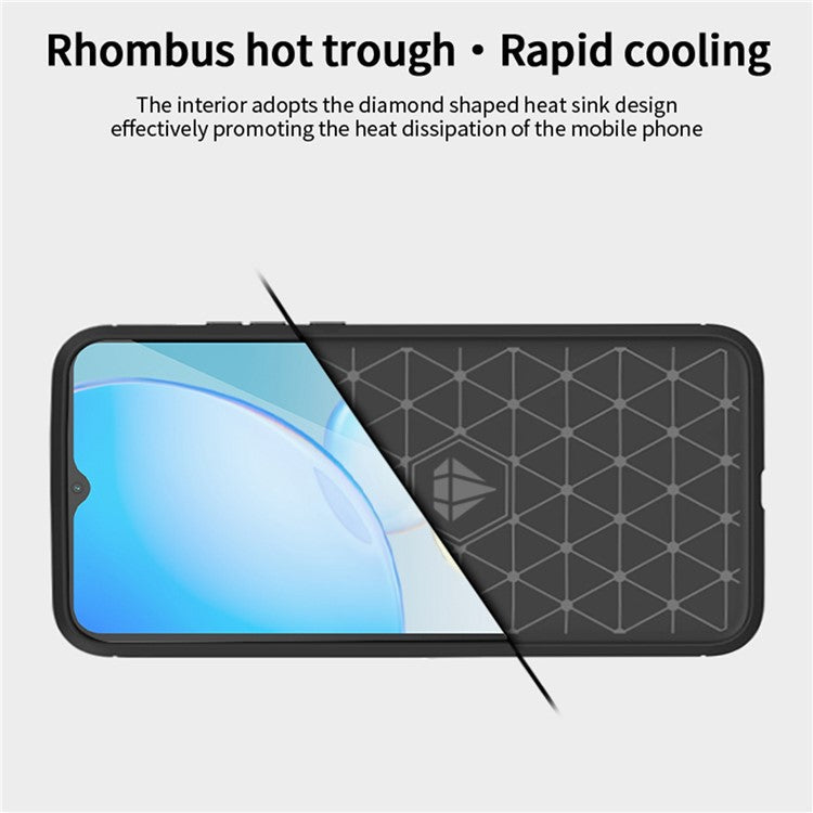MOFI JK TPU Series-1 Carbon Fiber Phone Cover for Infinix Hot 12 Pro 4G, Drop Protection TPU Brushed Phone Case Shell - Black