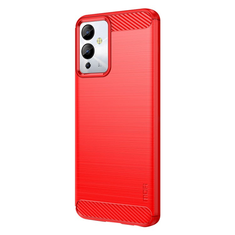 MOFI JK TPU Series-1 For Infinix Note 12i Smartphone Case Drop Protection TPU Carbon Fiber Brushed Phone Cover - Red
