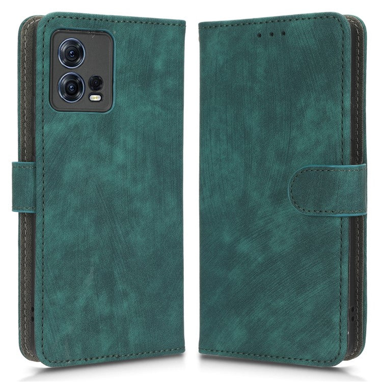For Motorola Edge 30 Fusion 5G / Moto S30 Pro 5G Protective Phone Case RFID Blocking Magnetic Flip Leather Wallet Cover with Stand - Green