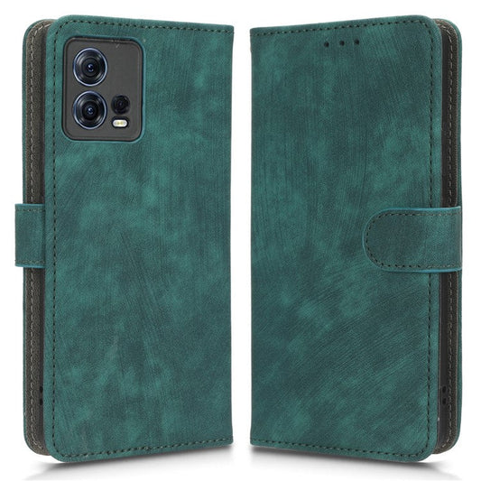 For Motorola Edge 30 Fusion 5G / Moto S30 Pro 5G Protective Phone Case RFID Blocking Magnetic Flip Leather Wallet Cover with Stand - Green