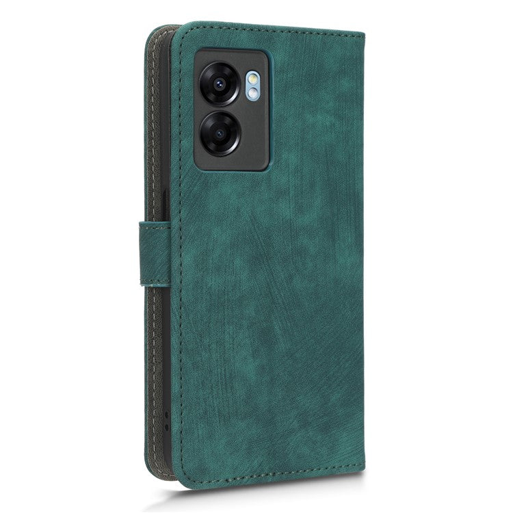 For Oppo A57 (2022) 5G / A77 5G / K10 5G / Realme V23 5G / Q5i / Narzo 50 5G / OnePlus Nord N300 5G RFID Blocking PU Leather Phone Case Magnetic Cover with Wallet Stand - Green