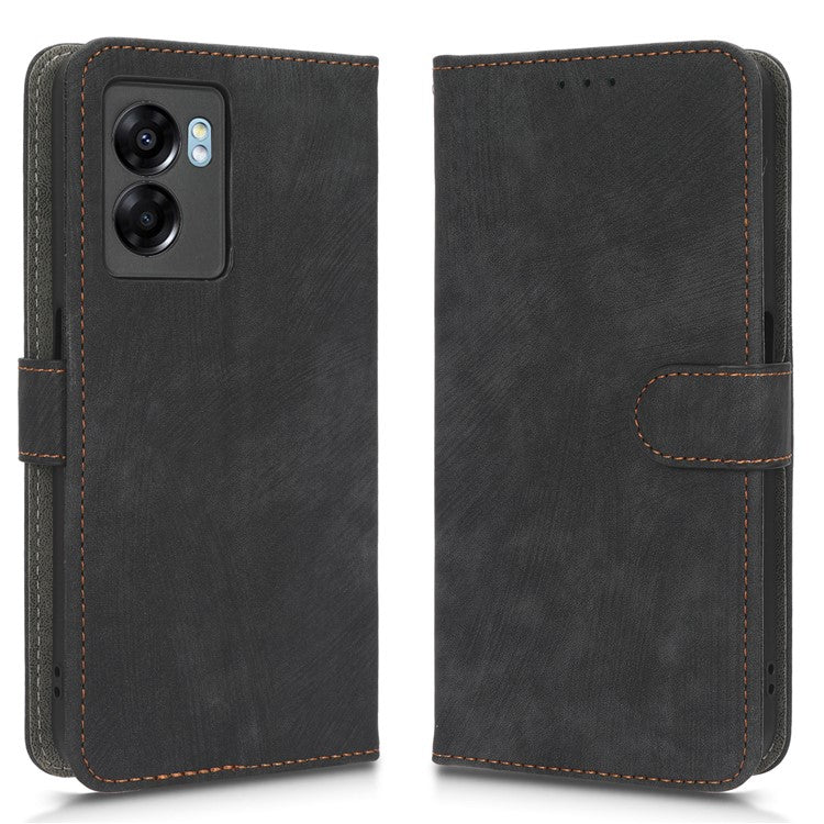 For Oppo A57 (2022) 5G / A77 5G / K10 5G / Realme V23 5G / Q5i / Narzo 50 5G / OnePlus Nord N300 5G RFID Blocking PU Leather Phone Case Magnetic Cover with Wallet Stand - Black