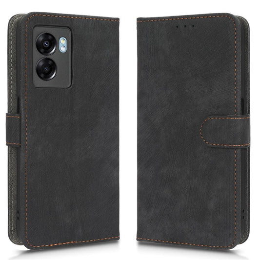 For Oppo A57 (2022) 5G / A77 5G / K10 5G / Realme V23 5G / Q5i / Narzo 50 5G / OnePlus Nord N300 5G RFID Blocking PU Leather Phone Case Magnetic Cover with Wallet Stand - Black