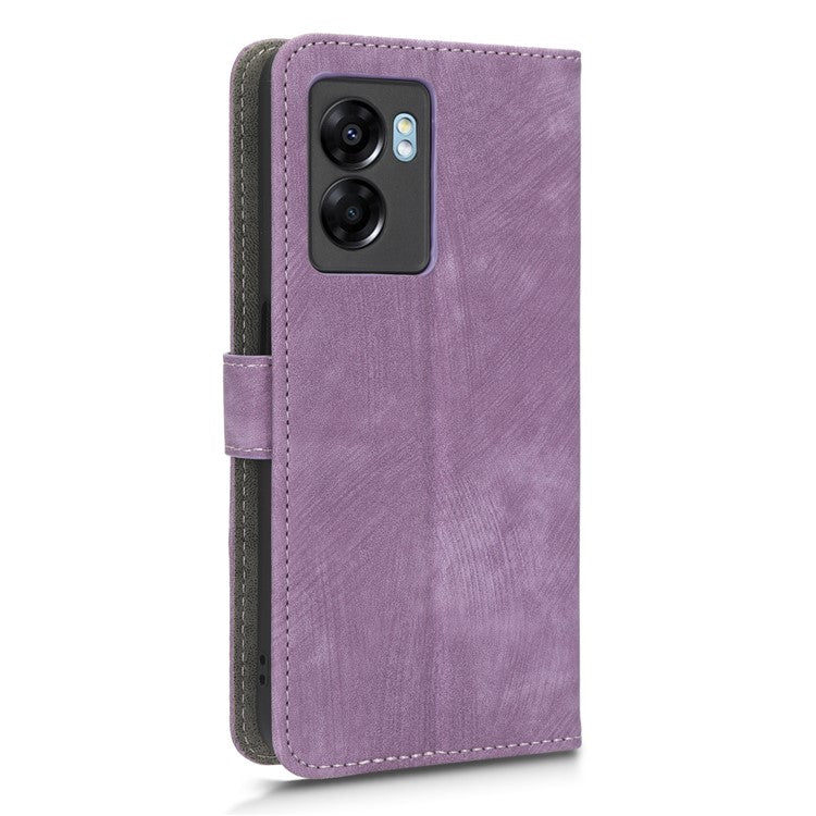 For Oppo A57 (2022) 5G / A77 5G / K10 5G / Realme V23 5G / Q5i / Narzo 50 5G / OnePlus Nord N300 5G RFID Blocking PU Leather Phone Case Magnetic Cover with Wallet Stand - Purple