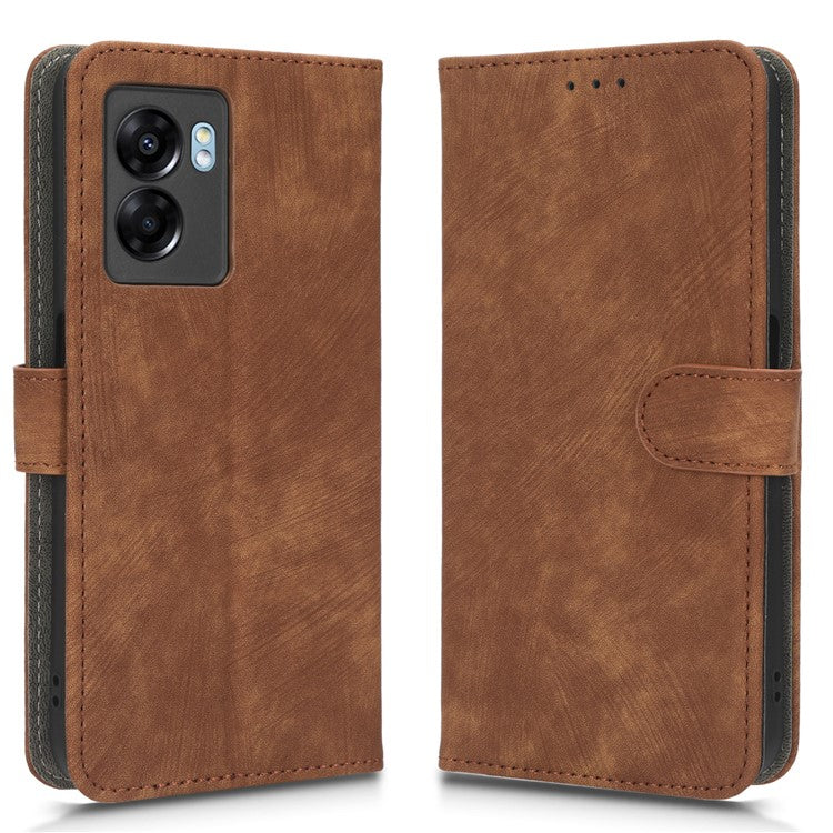 For Oppo A57 (2022) 5G / A77 5G / K10 5G / Realme V23 5G / Q5i / Narzo 50 5G / OnePlus Nord N300 5G RFID Blocking PU Leather Phone Case Magnetic Cover with Wallet Stand - Brown