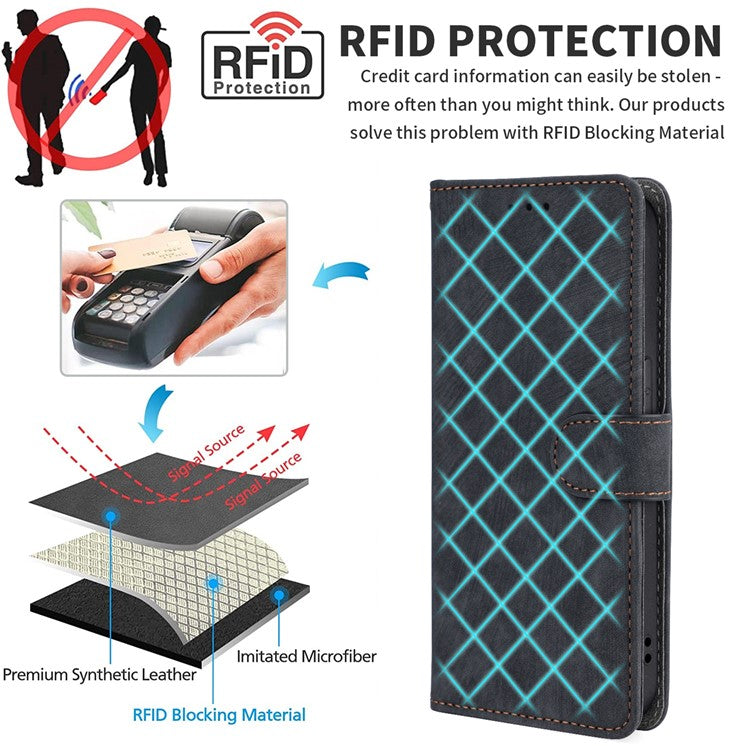 For Oppo A57 (2022) 5G / A77 5G / K10 5G / Realme V23 5G / Q5i / Narzo 50 5G / OnePlus Nord N300 5G RFID Blocking PU Leather Phone Case Magnetic Cover with Wallet Stand - Brown