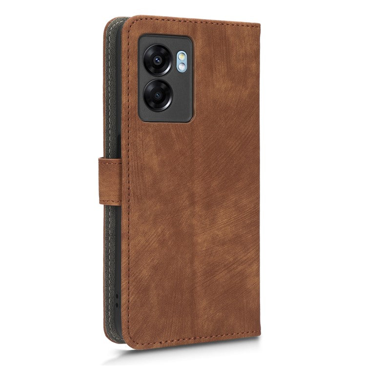 For Oppo A57 (2022) 5G / A77 5G / K10 5G / Realme V23 5G / Q5i / Narzo 50 5G / OnePlus Nord N300 5G RFID Blocking PU Leather Phone Case Magnetic Cover with Wallet Stand - Brown