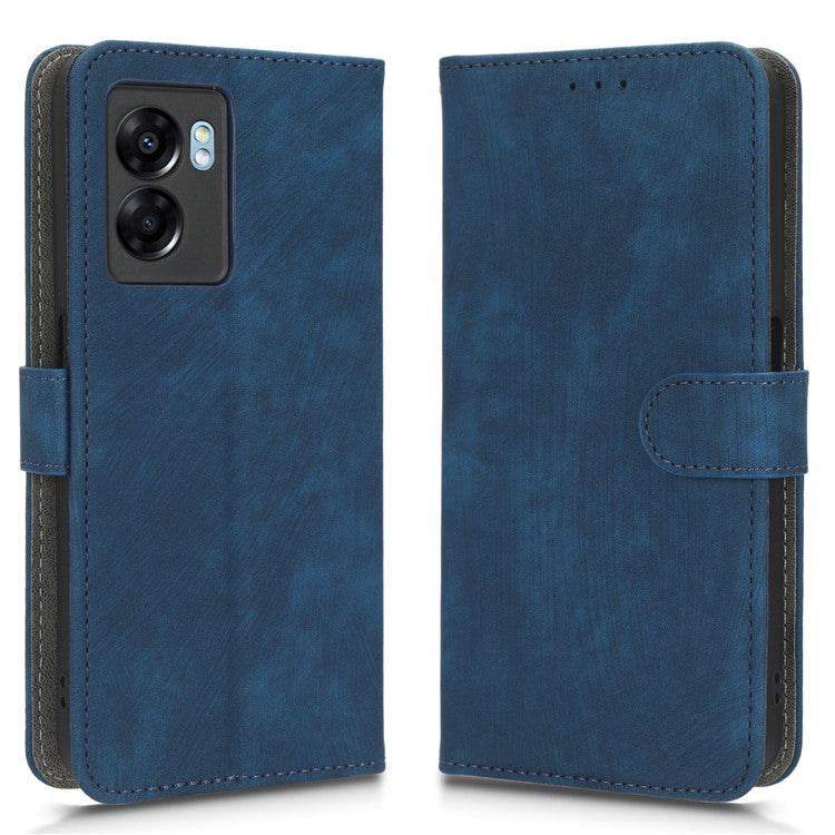 For Oppo A57 (2022) 5G / A77 5G / K10 5G / Realme V23 5G / Q5i / Narzo 50 5G / OnePlus Nord N300 5G RFID Blocking PU Leather Phone Case Magnetic Cover with Wallet Stand - Blue