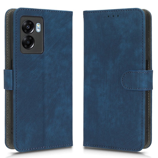 For Oppo A57 (2022) 5G / A77 5G / K10 5G / Realme V23 5G / Q5i / Narzo 50 5G / OnePlus Nord N300 5G RFID Blocking PU Leather Phone Case Magnetic Cover with Wallet Stand - Blue