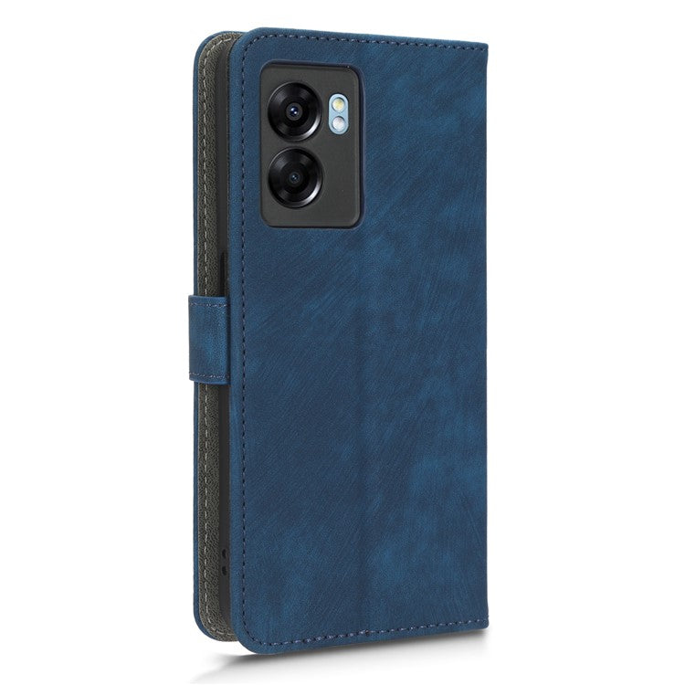 For Oppo A57 (2022) 5G / A77 5G / K10 5G / Realme V23 5G / Q5i / Narzo 50 5G / OnePlus Nord N300 5G RFID Blocking PU Leather Phone Case Magnetic Cover with Wallet Stand - Blue