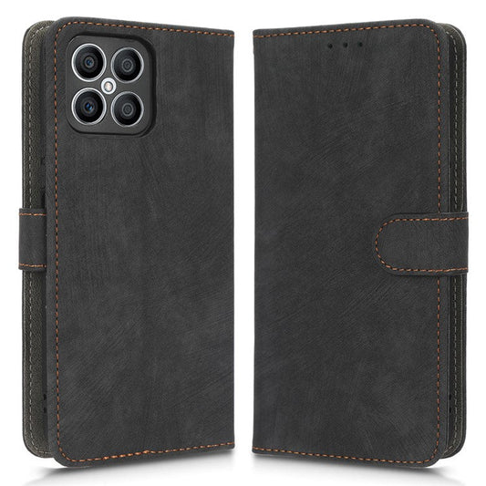 For Honor X8 4G / X30i RFID Blocking Anti-scratch Phone Case Magnetic PU Leather Flip Smartphone Cover with Wallet Stand - Black