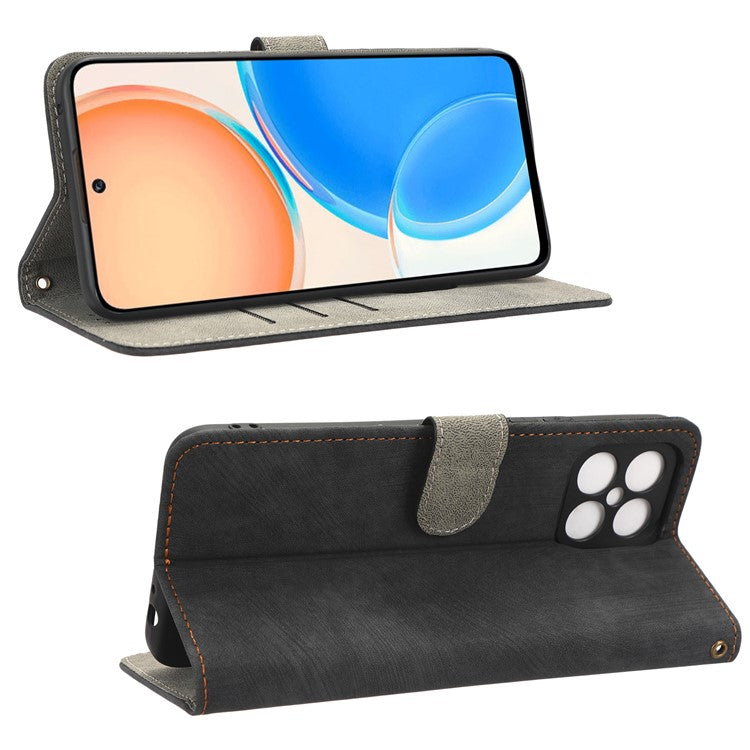 For Honor X8 4G / X30i RFID Blocking Anti-scratch Phone Case Magnetic PU Leather Flip Smartphone Cover with Wallet Stand - Black