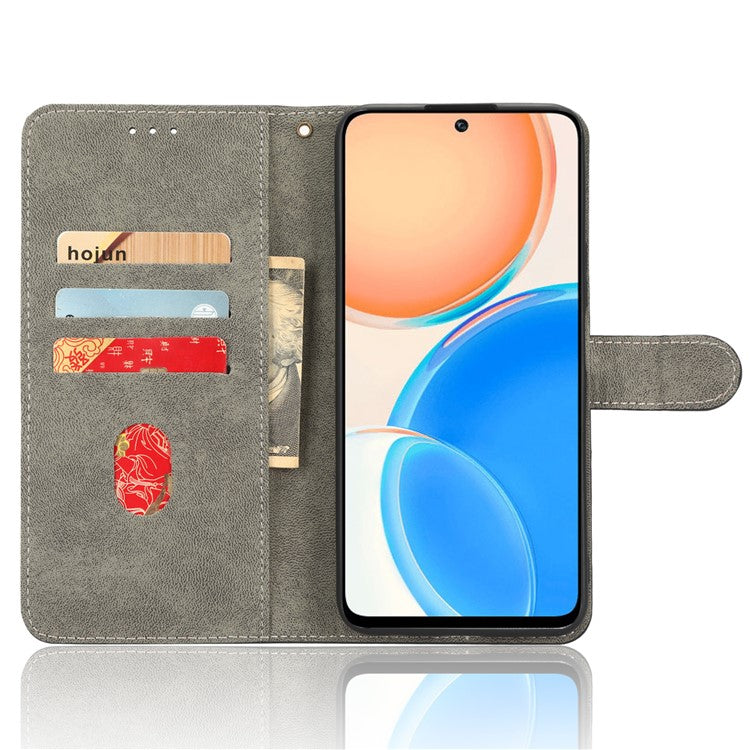 For Honor X8 4G / X30i RFID Blocking Anti-scratch Phone Case Magnetic PU Leather Flip Smartphone Cover with Wallet Stand - Blue