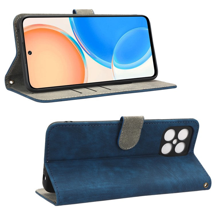 For Honor X8 4G / X30i RFID Blocking Anti-scratch Phone Case Magnetic PU Leather Flip Smartphone Cover with Wallet Stand - Blue