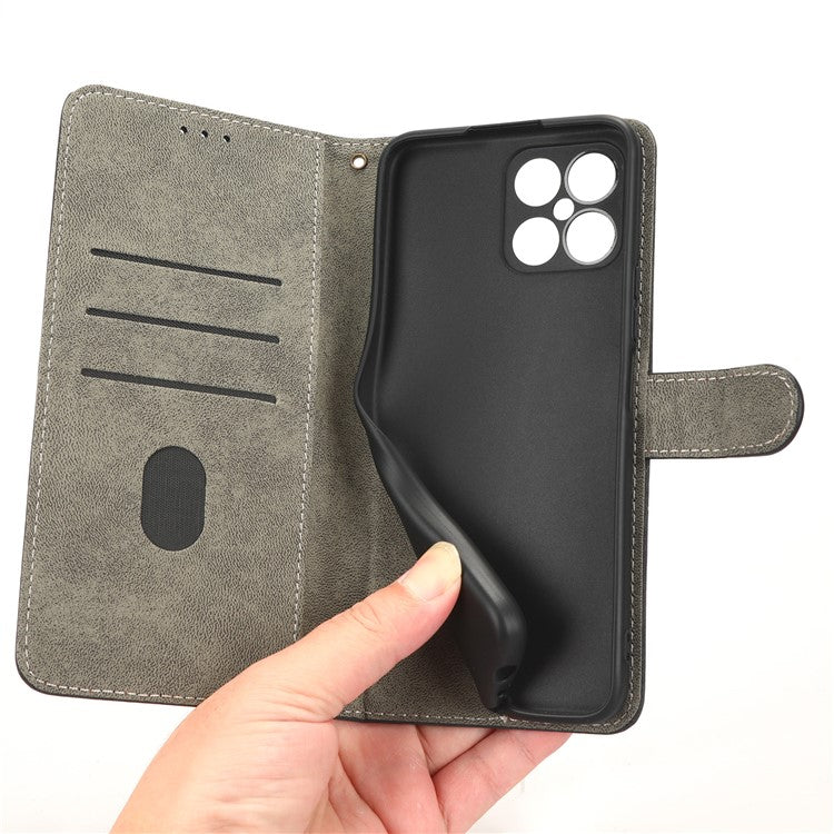 For Honor X8 4G / X30i RFID Blocking Anti-scratch Phone Case Magnetic PU Leather Flip Smartphone Cover with Wallet Stand - Purple