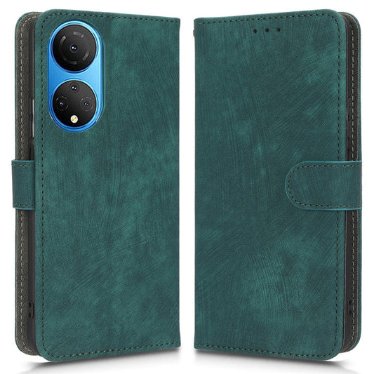 RFID Blocking Phone Cover For Honor X7, Foldable Stand Magnetic PU Leather Protective Phone Wallet Case - Green