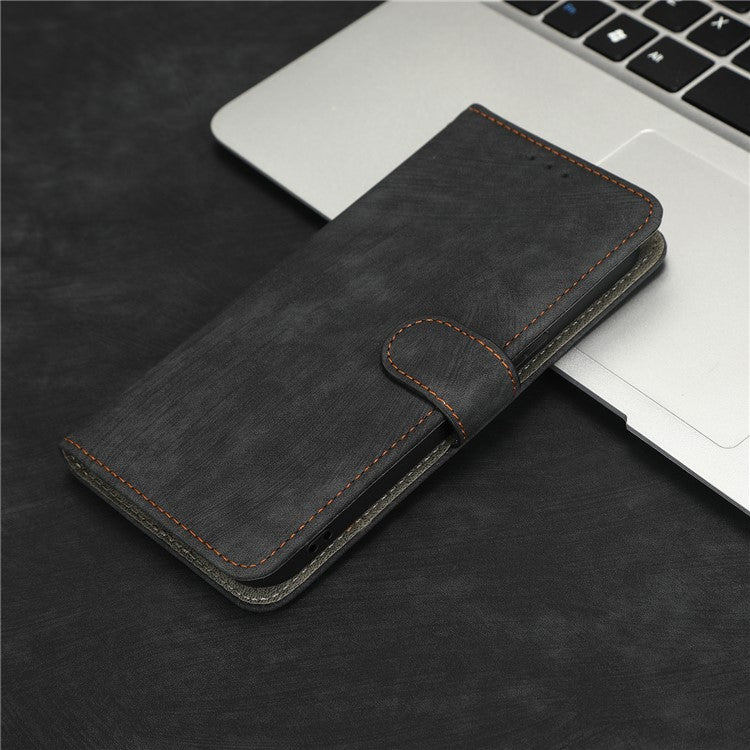 For Honor Magic4 Pro 5G RFID Blocking PU Leather Phone Case Protective Magnetic Mobile Phone Cover with Wallet Stand - Black
