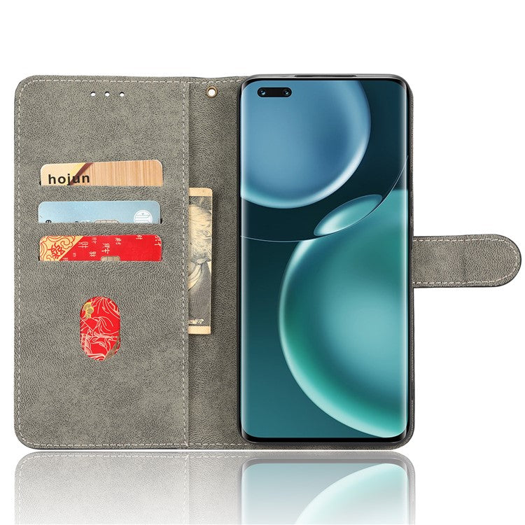 For Honor Magic4 Pro 5G RFID Blocking PU Leather Phone Case Protective Magnetic Mobile Phone Cover with Wallet Stand - Brown