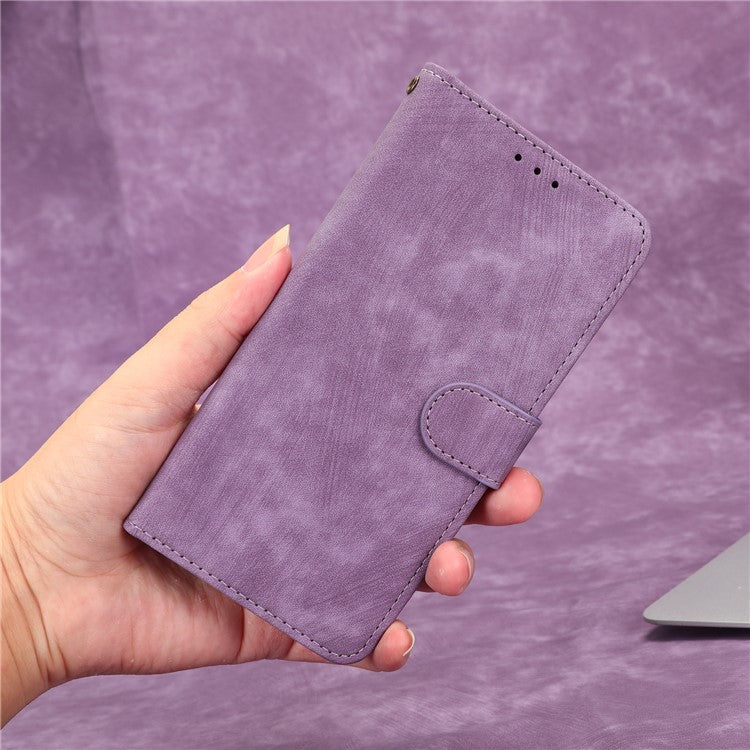 For Honor Magic4 Pro 5G RFID Blocking PU Leather Phone Case Protective Magnetic Mobile Phone Cover with Wallet Stand - Purple