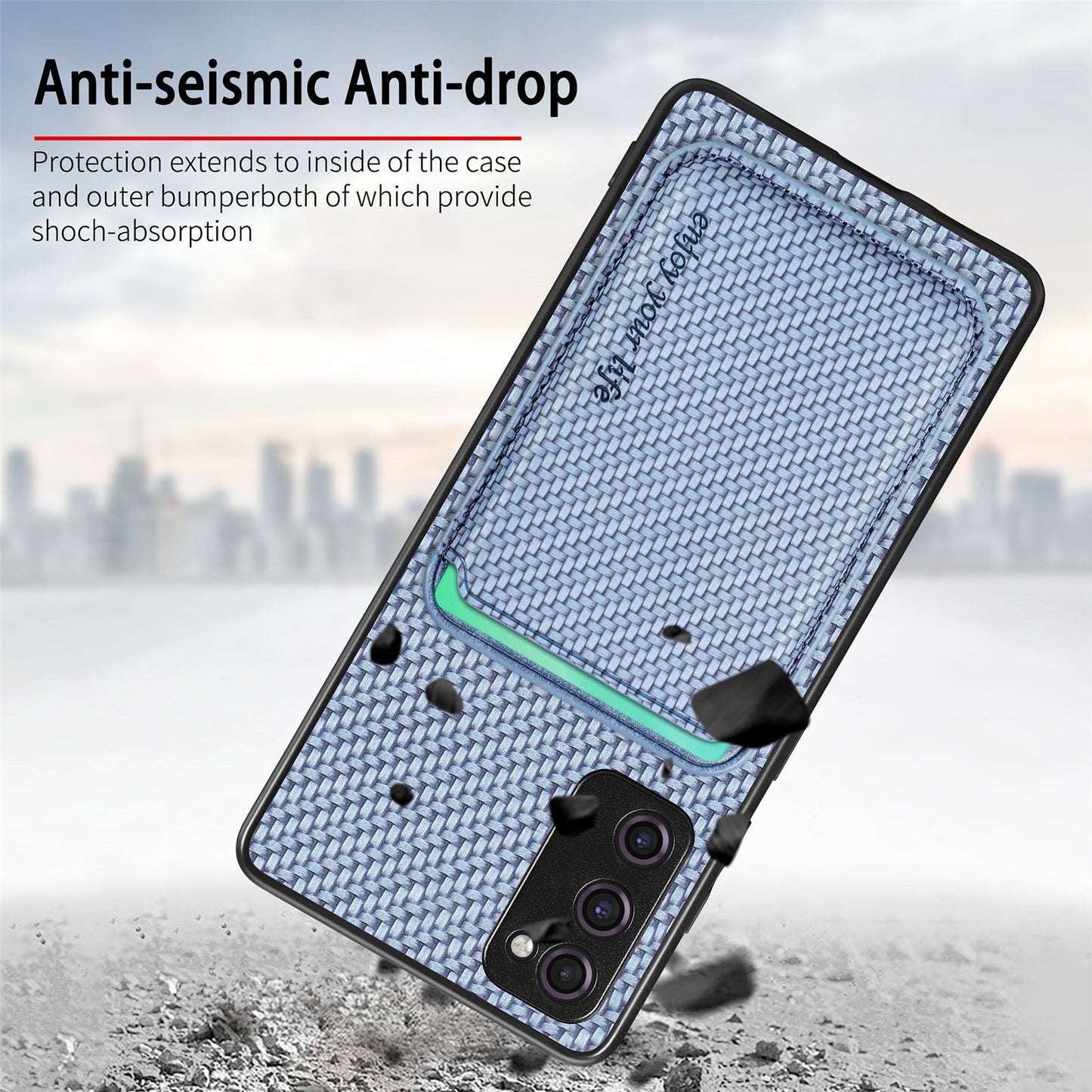 For Samsung Galaxy S20 FE 4G / FE 5G / S20 Lite / S20 FE 2022 Carbon Fiber Texture Shell, Detachable 2-in-1 Magnetic Card Holder Phone Case PU Leather + TPU + PC Protective Cover - Brown