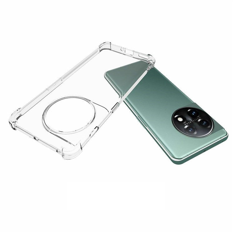 For OnePlus 11 5G Anti-Slip Clear Phone Case Reinforced Corners TPU Shockproof Protective Cover