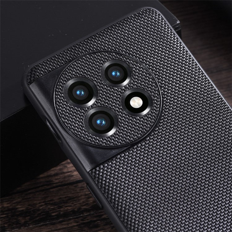 For OnePlus 11 5G Nylon Coated TPU Phone Case Woven Texture Anti-Slip Anti-Scratch Cover - Army Green