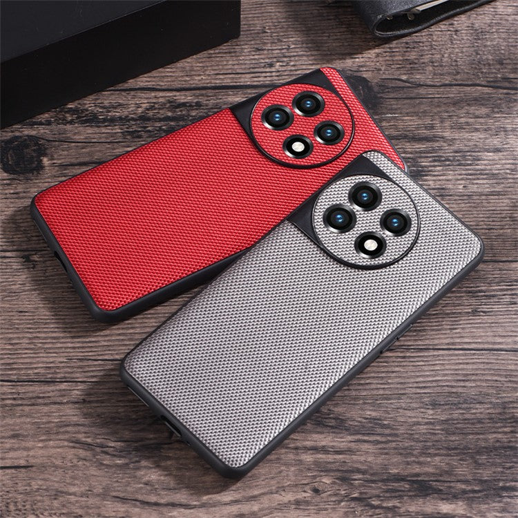 For OnePlus 11 5G Nylon Coated TPU Phone Case Woven Texture Anti-Slip Anti-Scratch Cover - Army Green