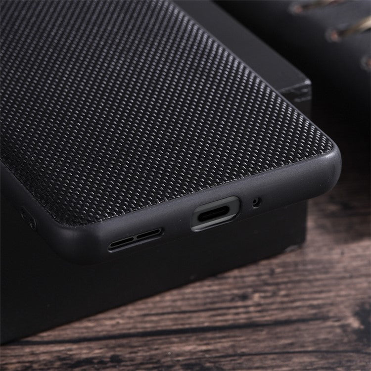 For OnePlus 11 5G Nylon Coated TPU Phone Case Woven Texture Anti-Slip Anti-Scratch Cover - Grey