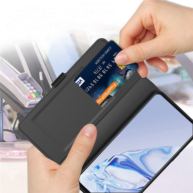 For OnePlus 11 5G Flip Folio Phone Cover Stand Card Holder PU Leather + Inner TPU Protective Magnetic Phone Case - Gold